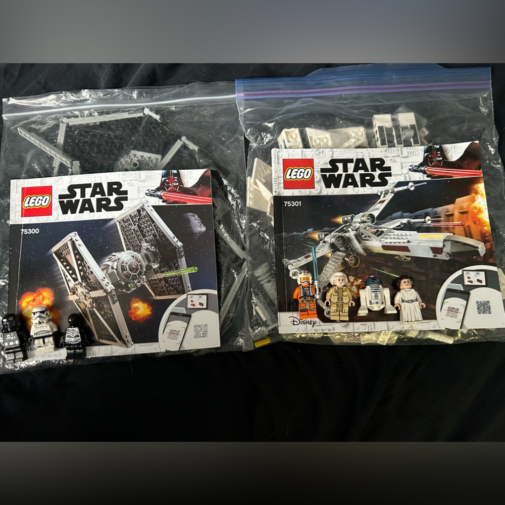 Lego Star Wars 75300 and 75301 Tie fighter and x wing sets